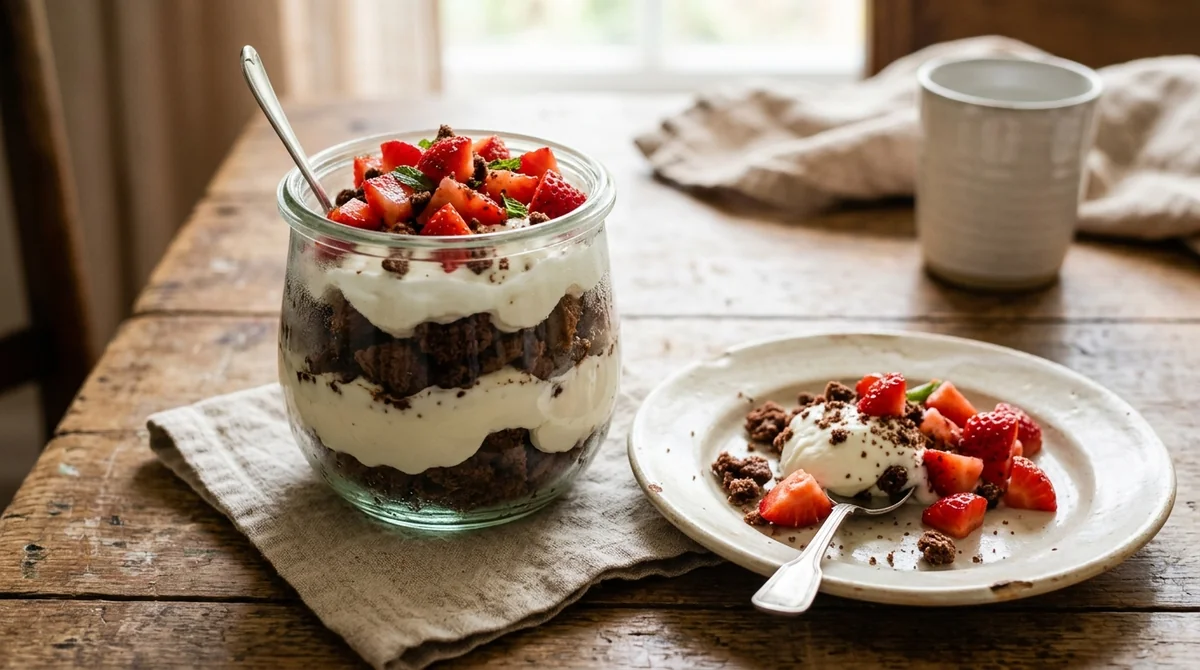 Foto referencial de Cheesecake de yogur y galletas