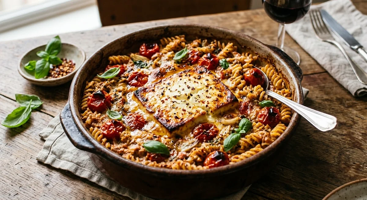 Foto referencial de Pasta feta al horno