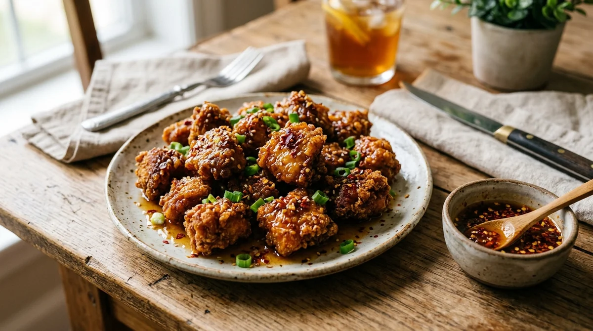 Foto referencial de Pollo crujiente con miel picante